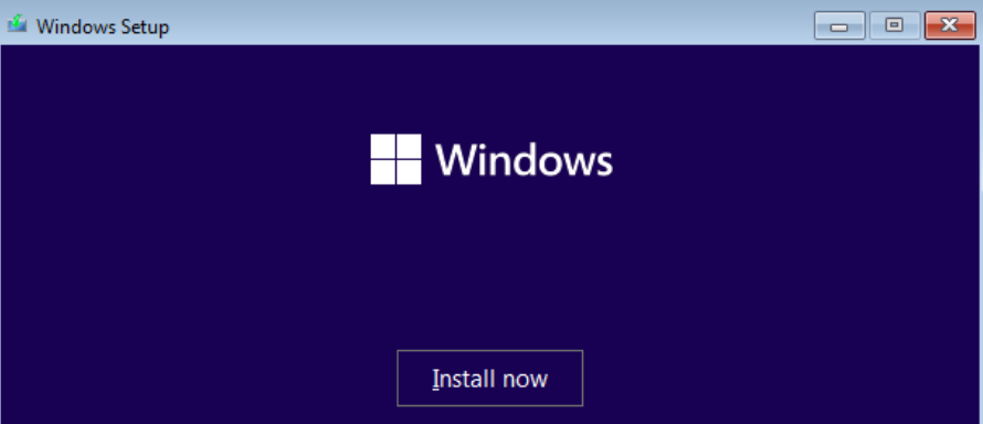 windows installation screen.