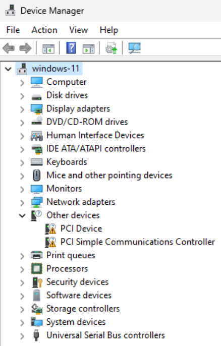 How to Install Windows 11 on Proxmox 19 device manager in windows 11.