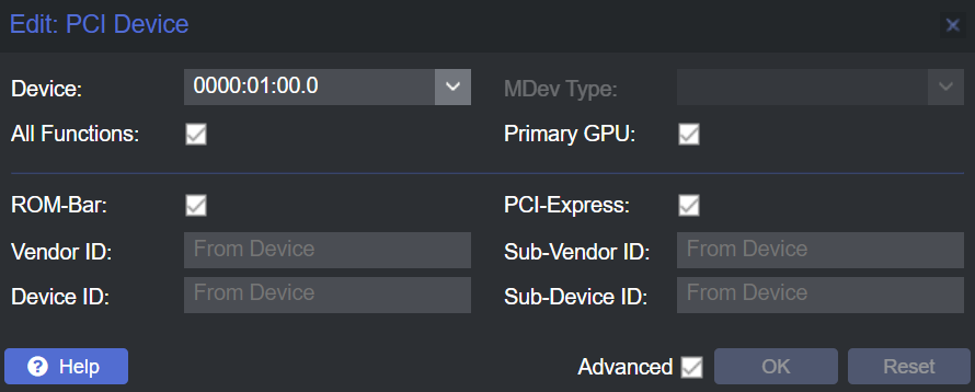 adding a GPU to a proxmox vm.