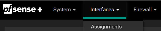 selecting assignments in pfSense.