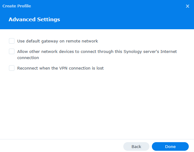 determining which advanced settings should be configured.,