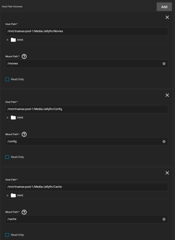 jellyfin host path volumes.