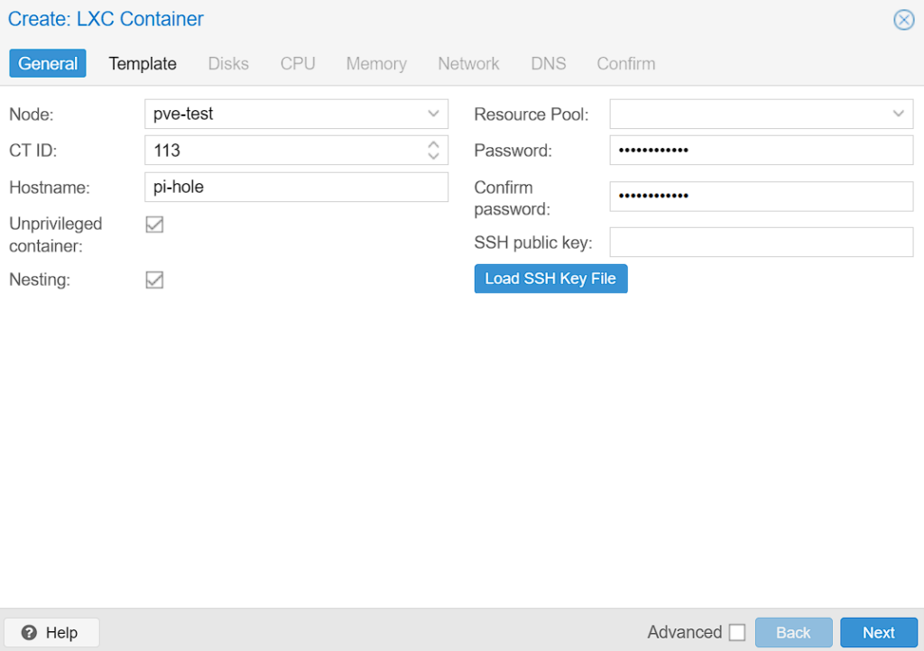 configuring an LXC container.