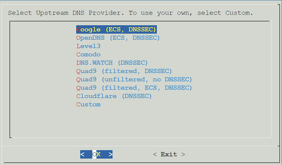 pi-hole upstream dns servers.