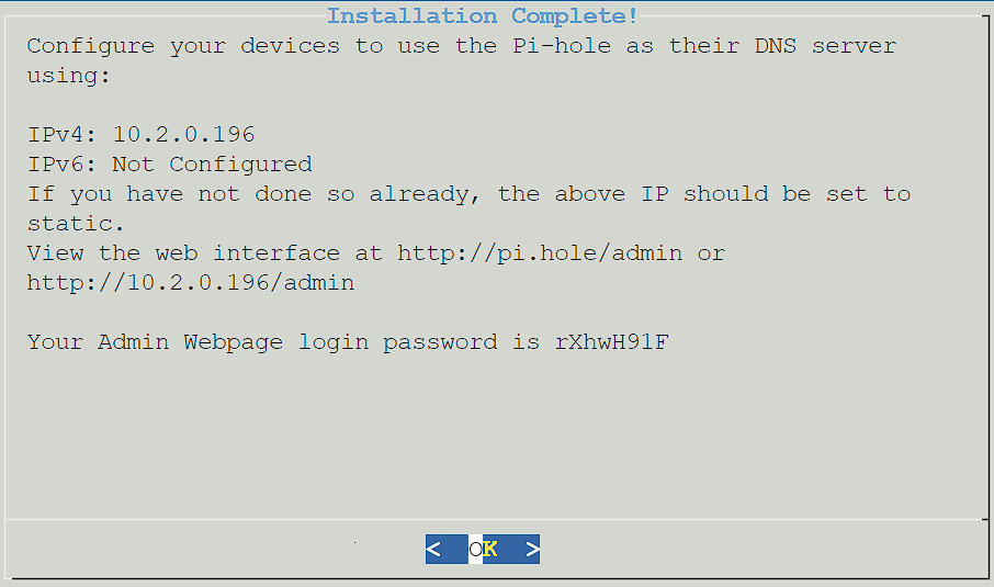 pi-hole confirmation.