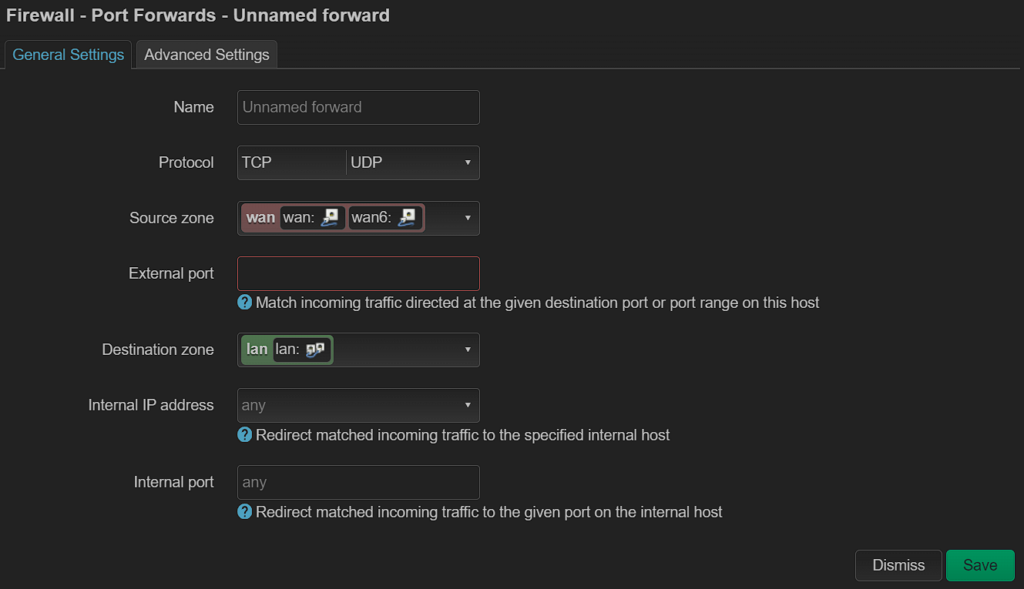 port forwarding in openwrt.