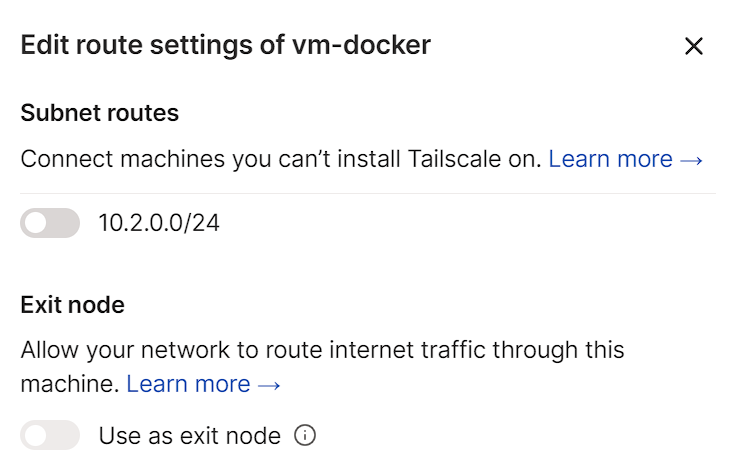 route settings on tailscale website.