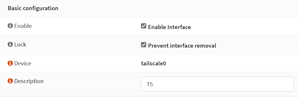 enabling the interface in opnsense.