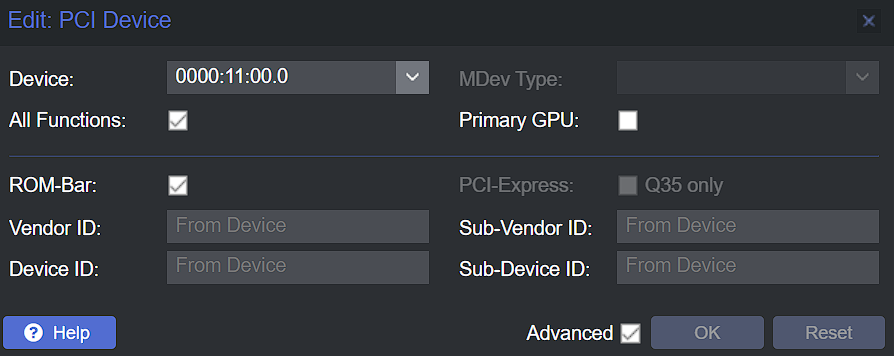 pcie passthrough in proxmox.