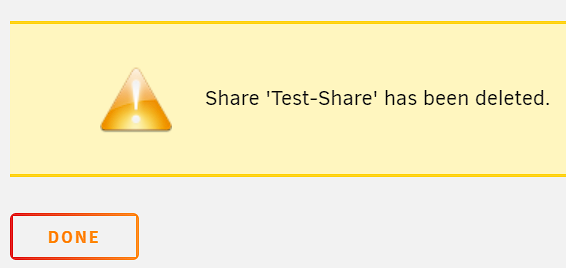 showing share deleted.