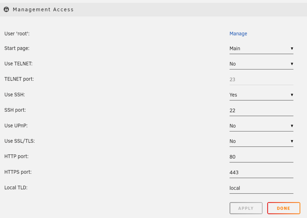 ssh access in unraid.