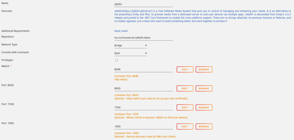 jellyfin default settings.