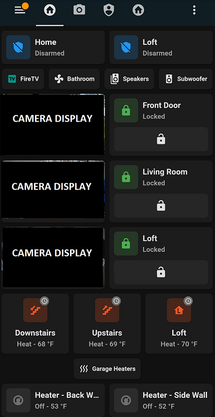 example home assistand dashboard.