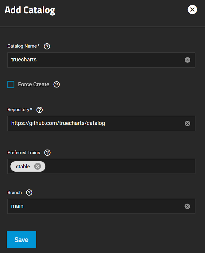 adding truecharts to truenas scale.