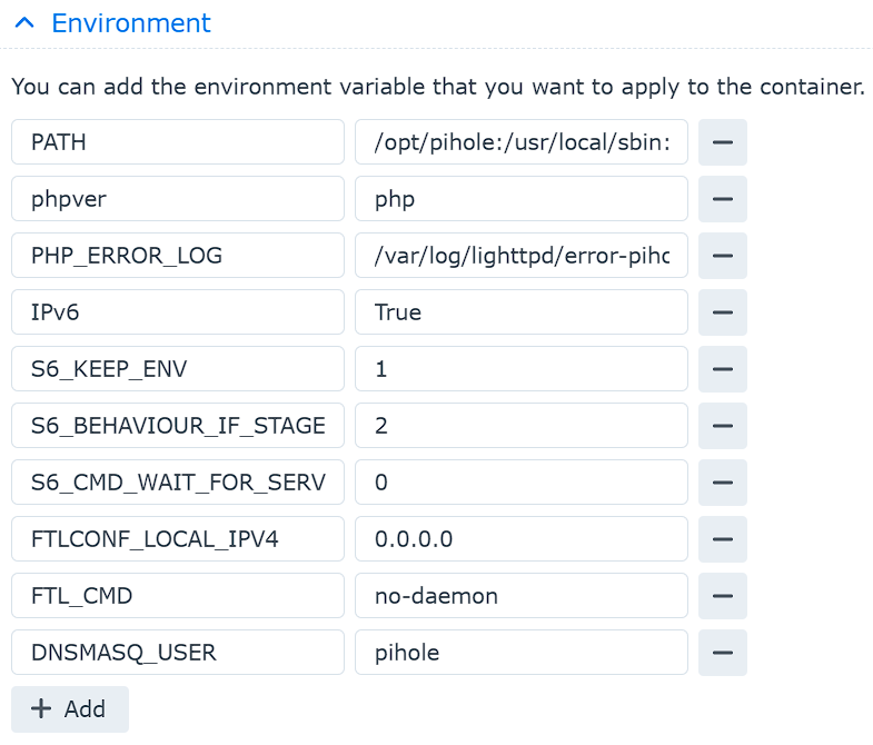 docker synology nas environment variables