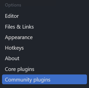 community plugins in obsidian.