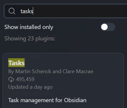 tasks in obsidian.