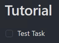 showing a test task.