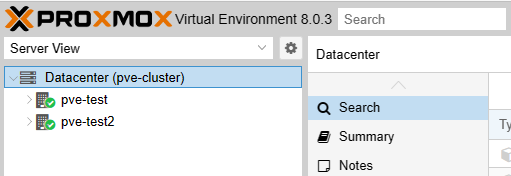 proxmox ve 8.0 dashboard.