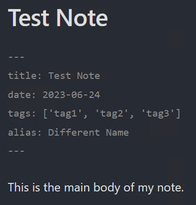 test note with yaml front matter.