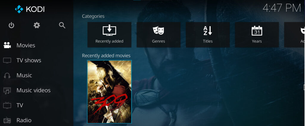 kodi user interface (kodi vs. jellyfin). 