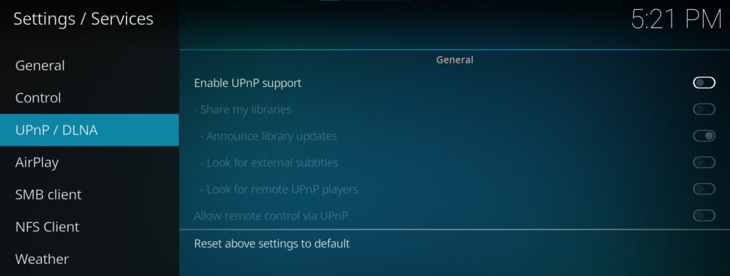 kodi upnp options.