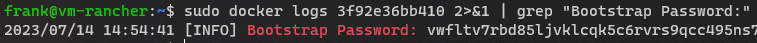 displaying the bootstrap password.