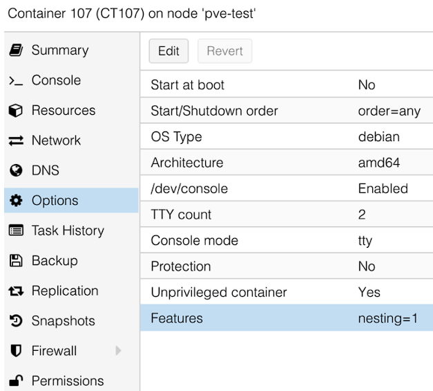 accessing the containers features.