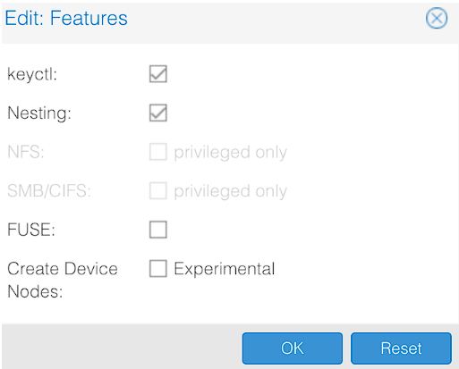 enabling keyctl for the container.