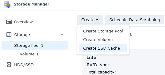 creating ssd cache.