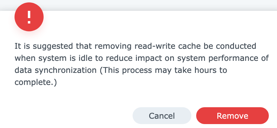 confirming removal of ssd cache.