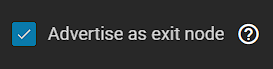 advertise as exit node in tailscale.