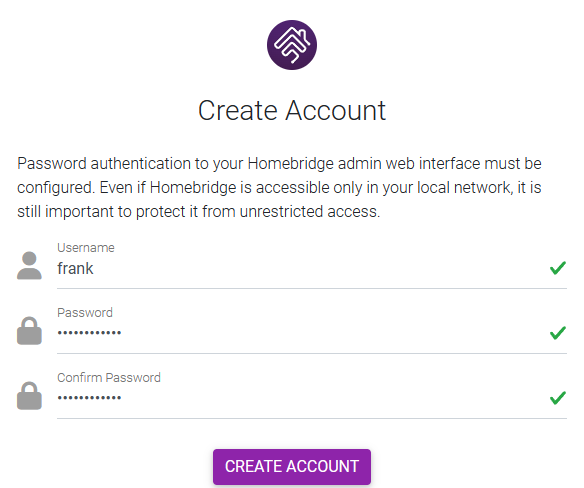 creating a user account.