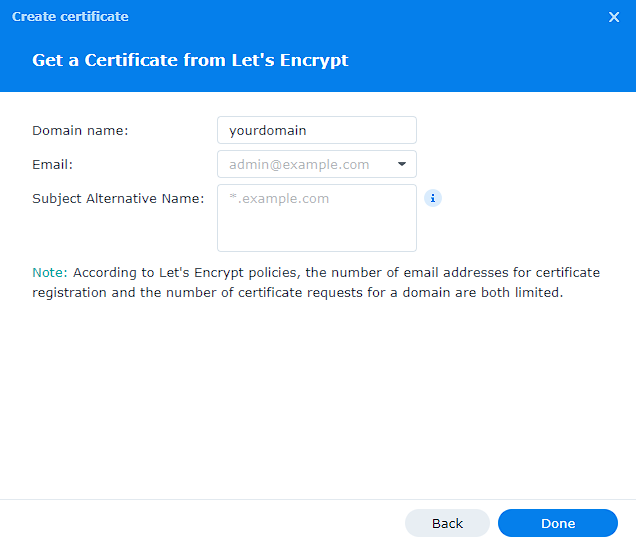 getting a certificate from let's encrypt.