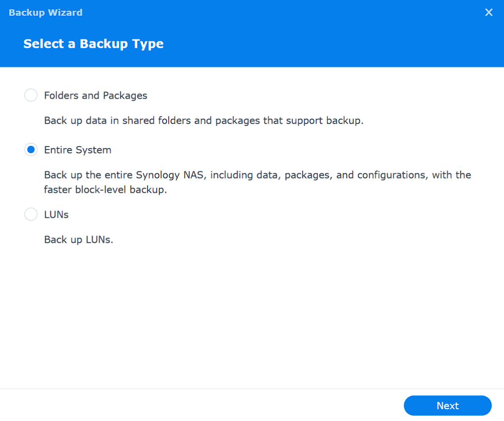 backing up an entire synology nas.