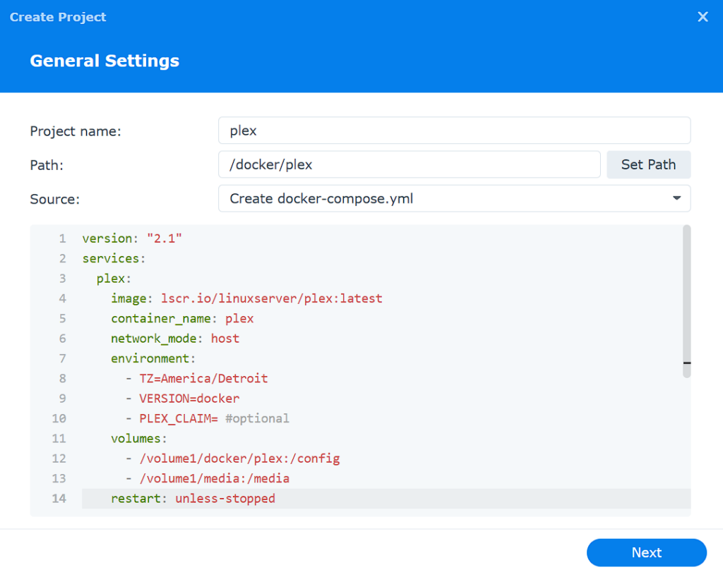 plex docker compose