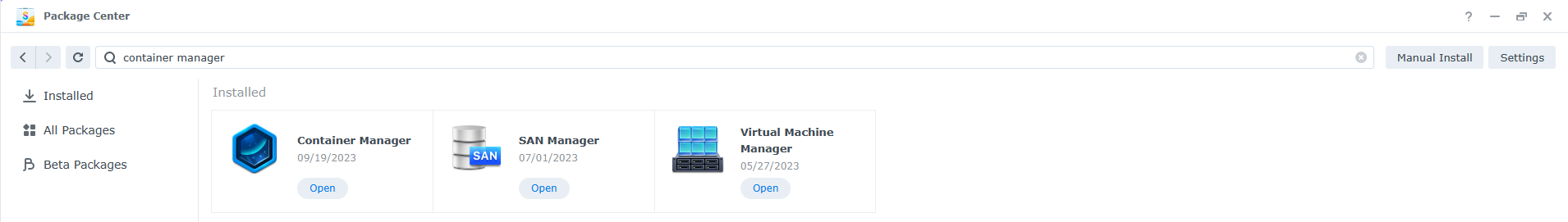 container manager package center