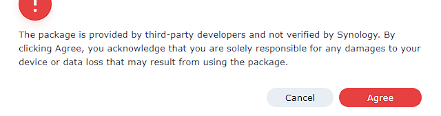 confirming you want to install a third-party package