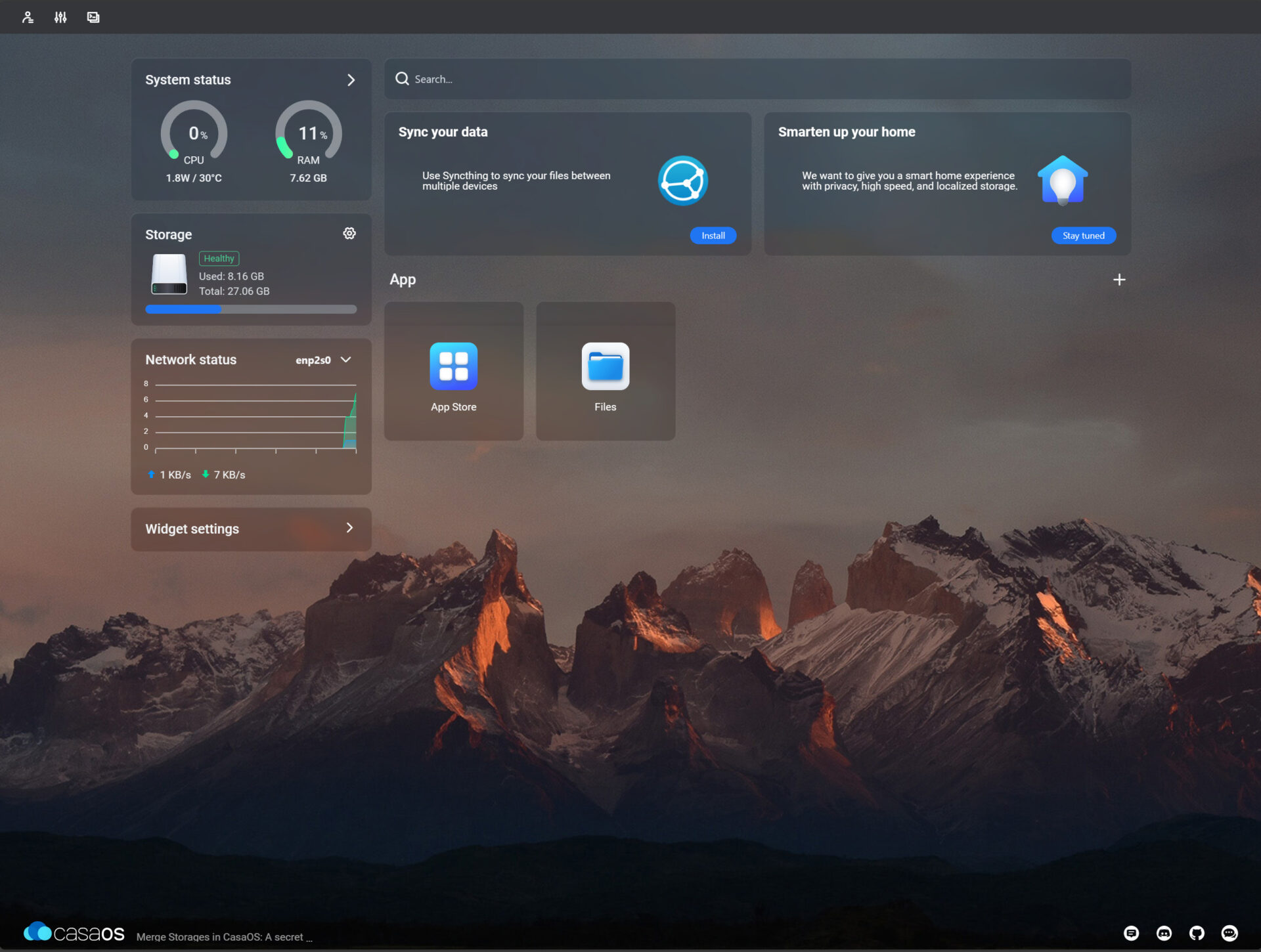 casaos dashboard.