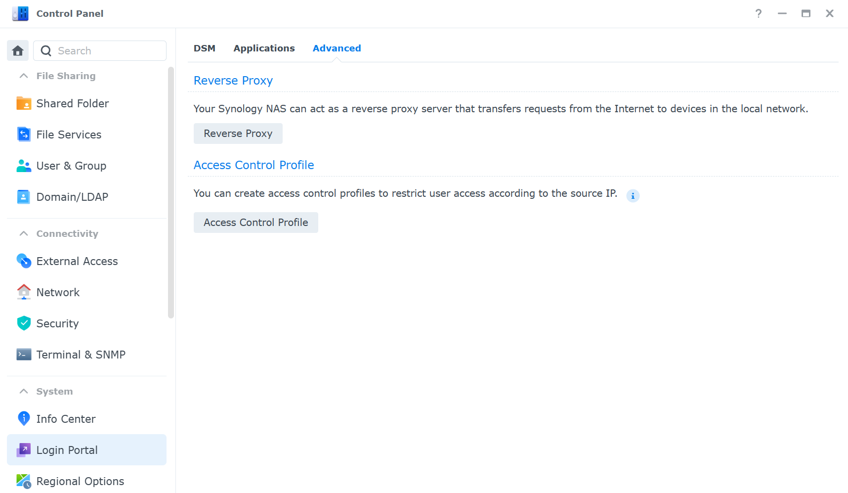 reverse proxy access control profile.