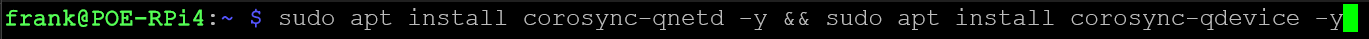 installing both corosync packages to create a 2-node cluster in proxmox.