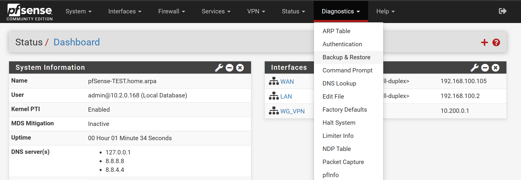 selecting the backup and restore tab.