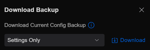 downloading the backup.