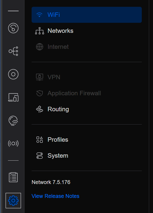 selecting wifi settings.