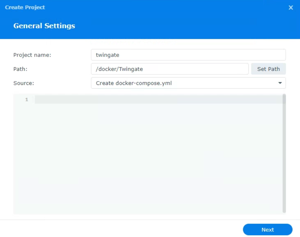 creating a new docker container with container manager and docker compose.