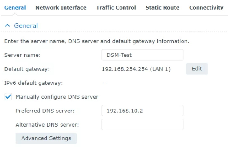 pi-hole dns example on the Synology NAS.