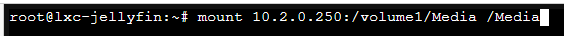 mounting an NFS share to Jellyfin on Proxmox.