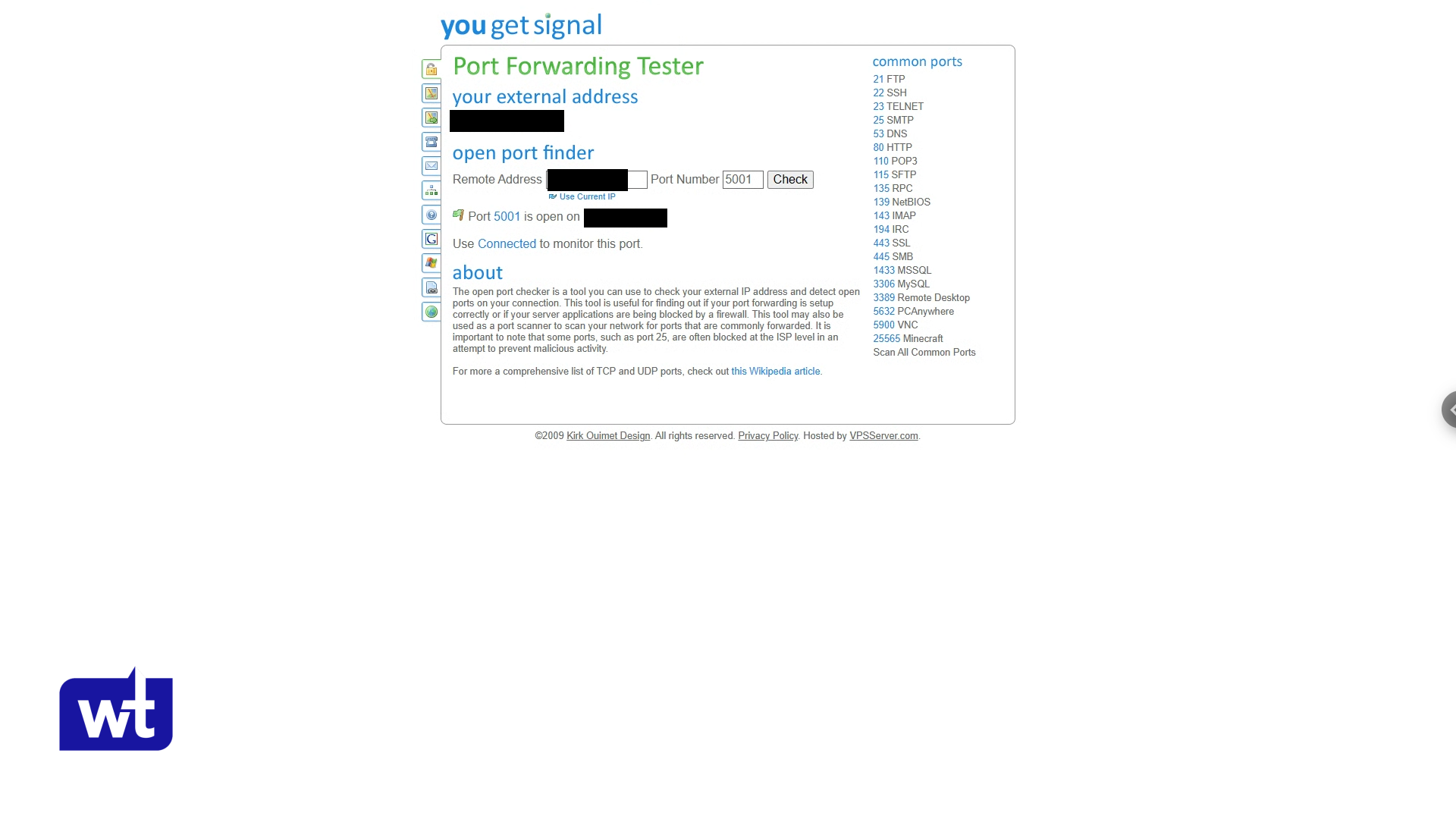 port forwarding test