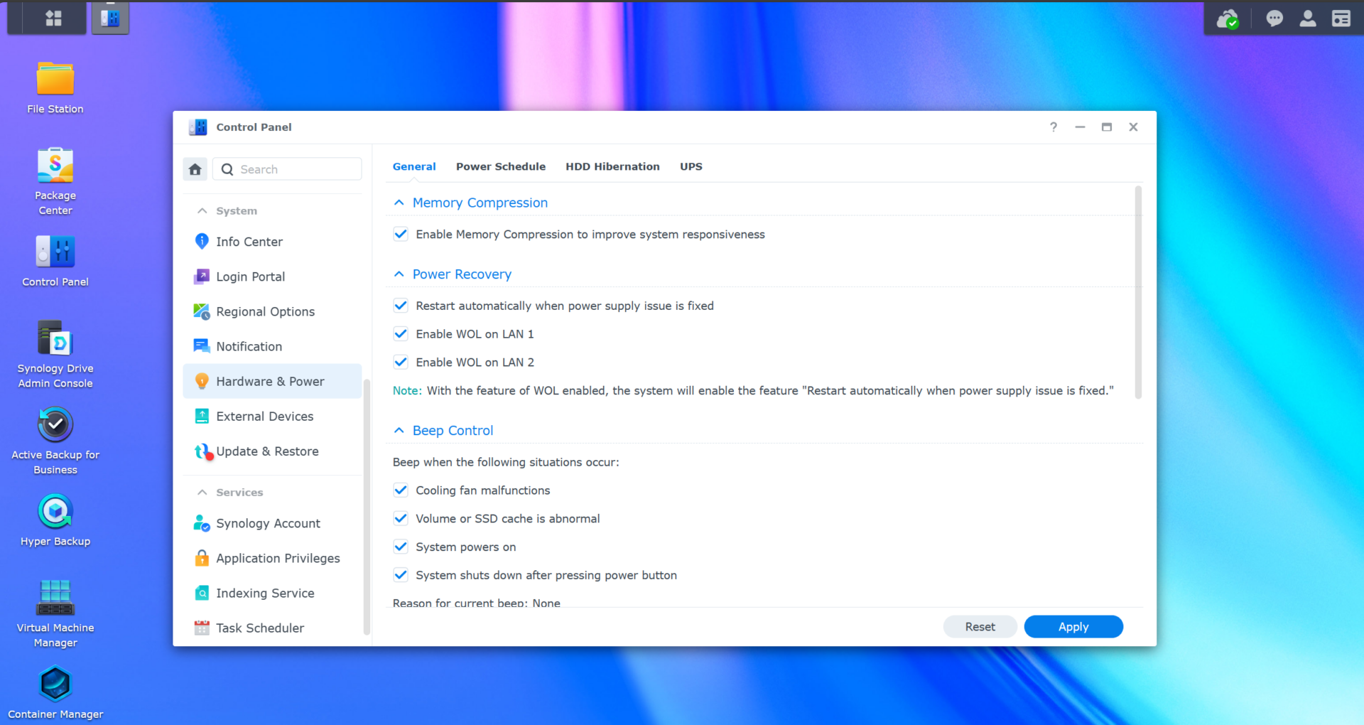wake-on-lan on a synology nas