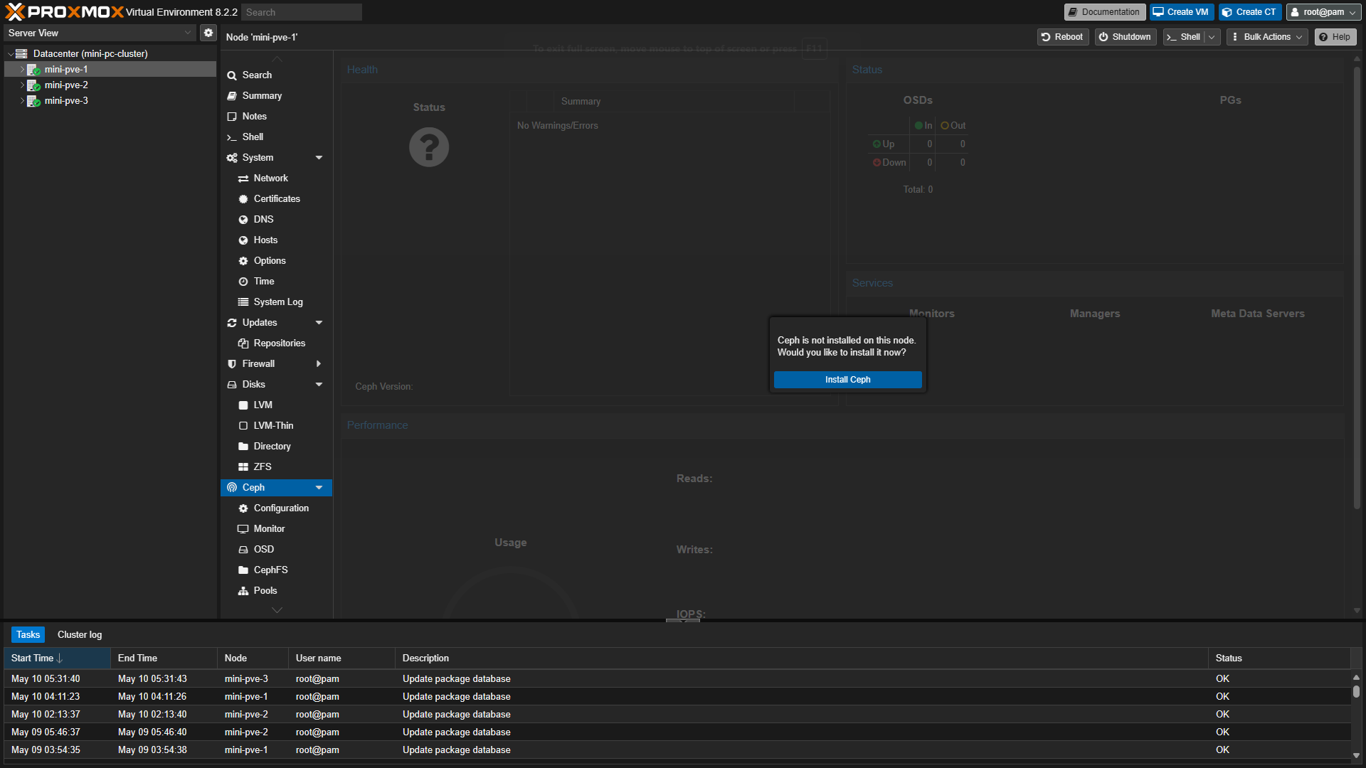 select install ceph 